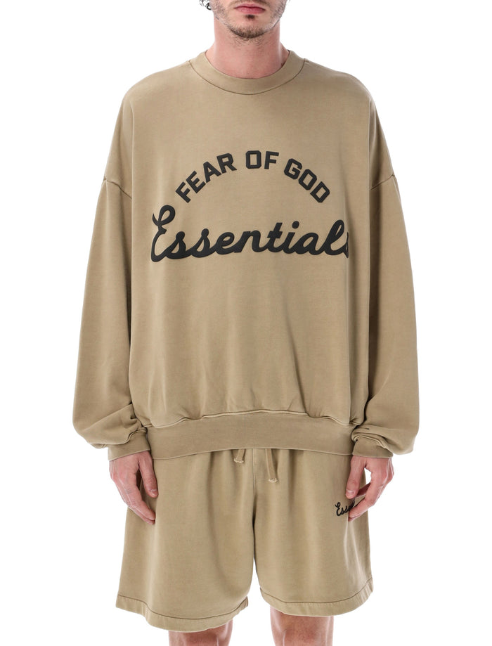 Essentials Fear Of God Sand Training 90s Crewneck Sweatshirt Faded Dune Cotton