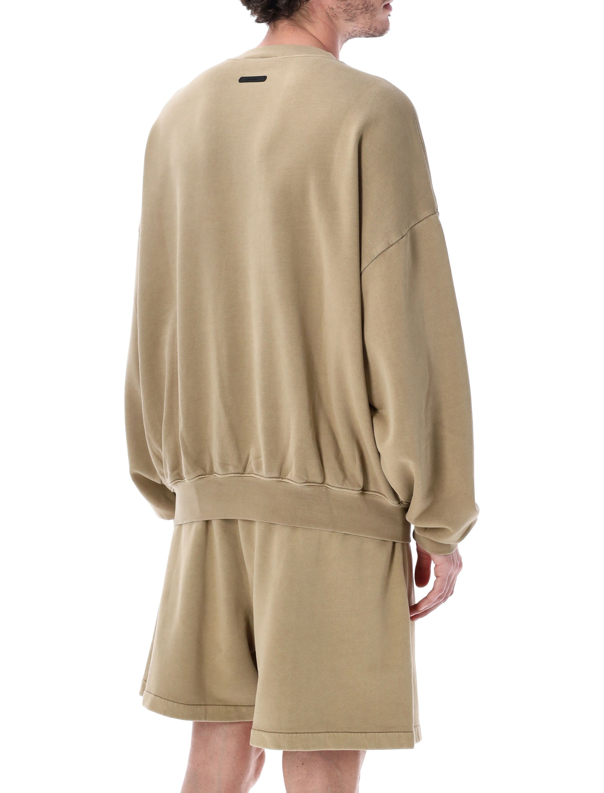 Essentials Fear Of God Sand Training 90s Crewneck Sweatshirt Faded Dune Cotton