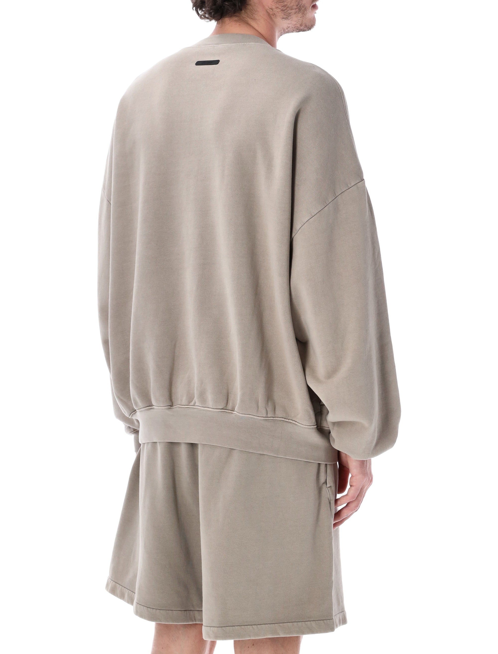 Essentials Fear Of God Greige Training 90s Crewneck Sweatshirt Faded Seal Cotton
