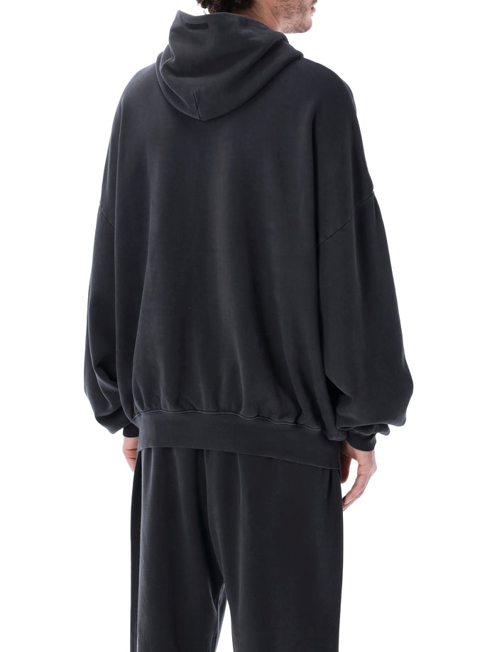 Essentials Fear Of God Black Training 90s Hoodie Faded Cotton Sweatshirt