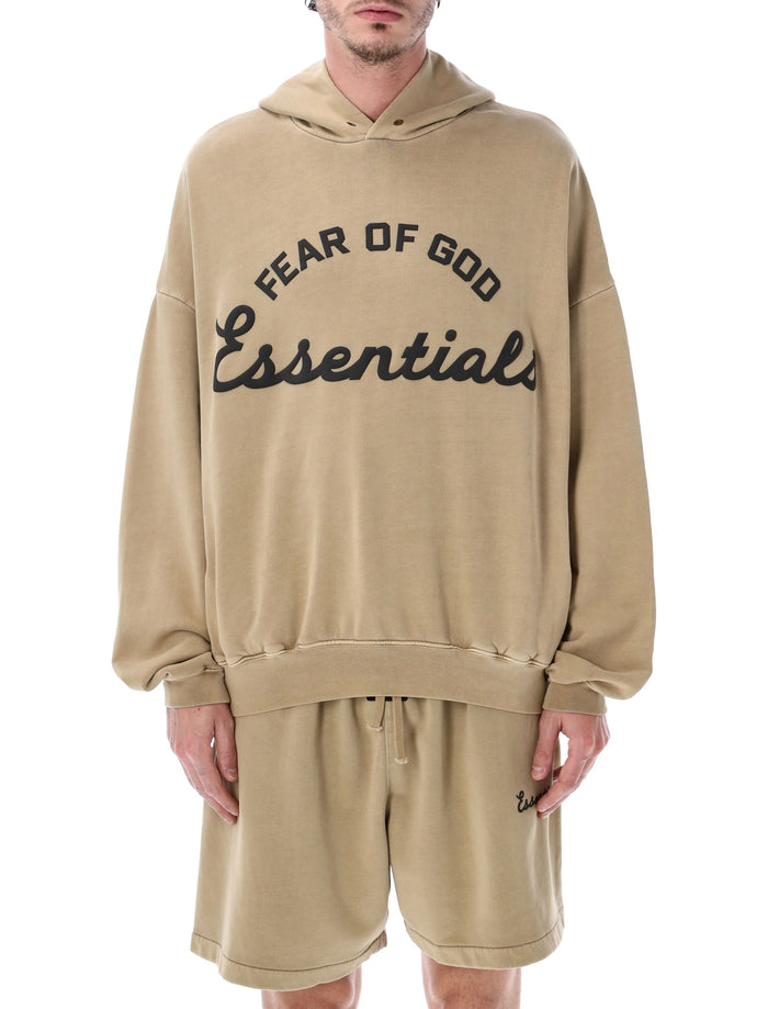 Essentials Fear Of God Sand Training 90s Hoodie Faded Dune Cotton Sweatshirt