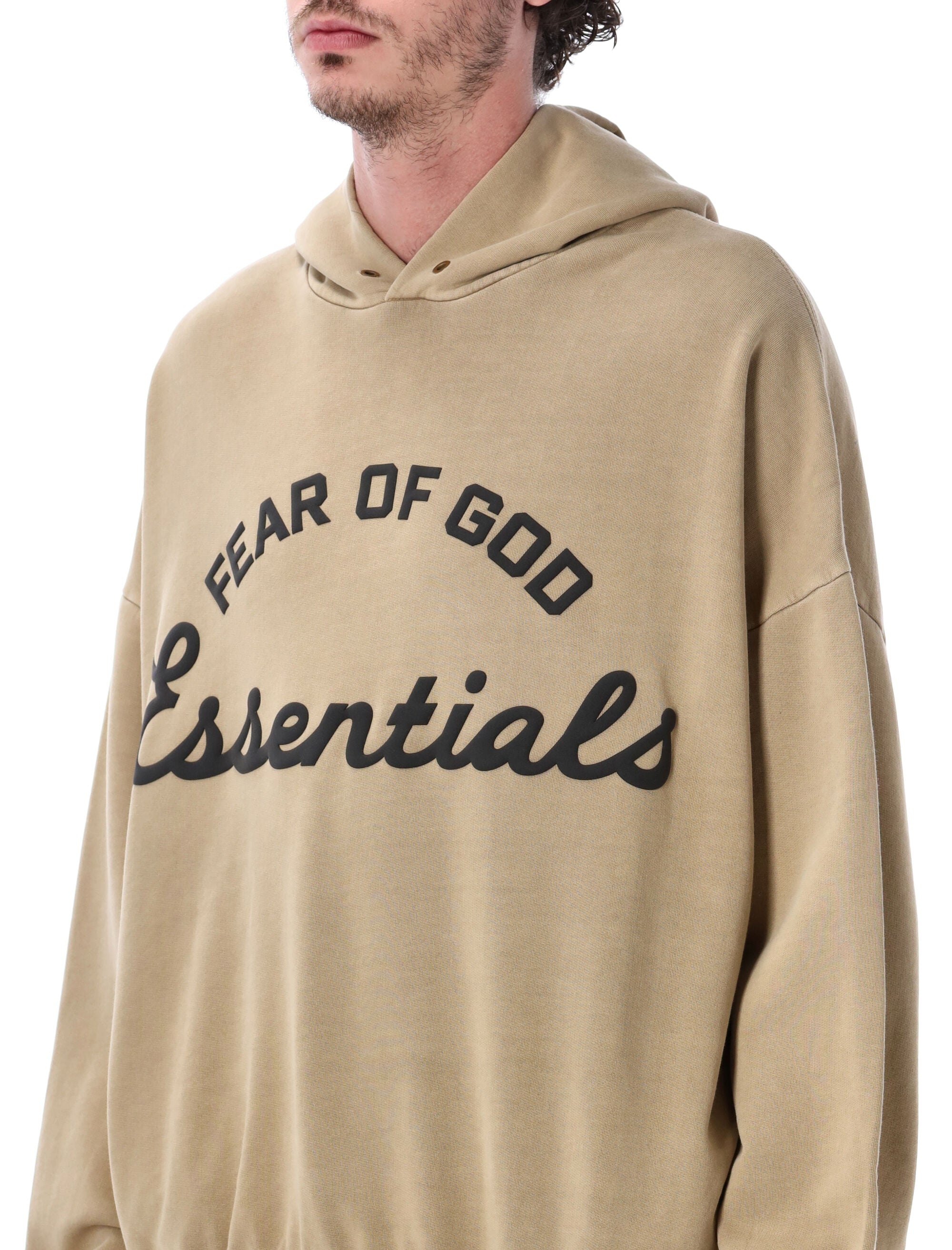 Essentials Fear Of God Sand Training 90s Hoodie Faded Dune Cotton Sweatshirt
