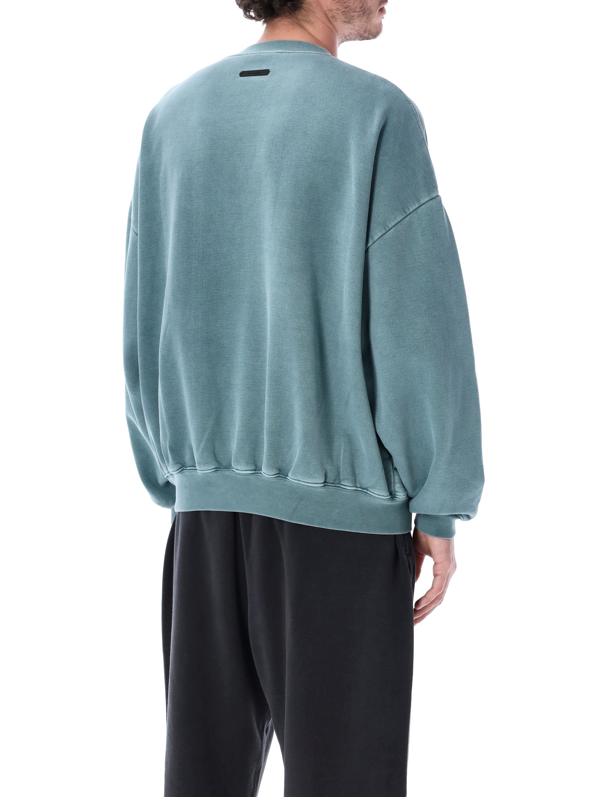 Essentials Fear Of God Light Blue Campus 90s Crewneck Sweatshirt Faded Coastal Cotton