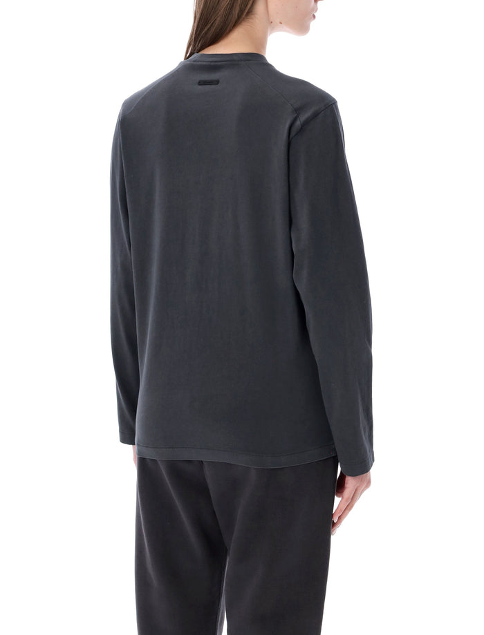 Essentials Fear Of God Black Campus 90s Ls Tee Faded Cotton T-shirt