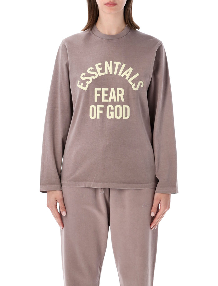 Essentials Fear Of God Mauve Campus 90s Ls Tee Faded Cotton T-shirt