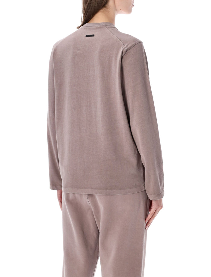 Essentials Fear Of God Mauve Campus 90s Ls Tee Faded Cotton T-shirt