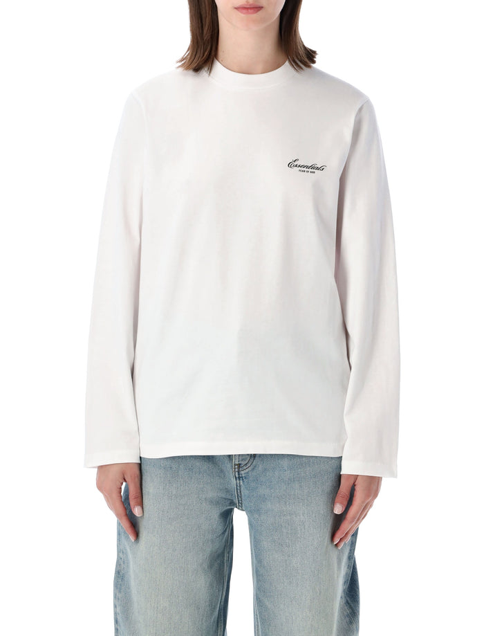 Essentials Fear Of God White Classic Ls Tee Bright Cotton T-shirt