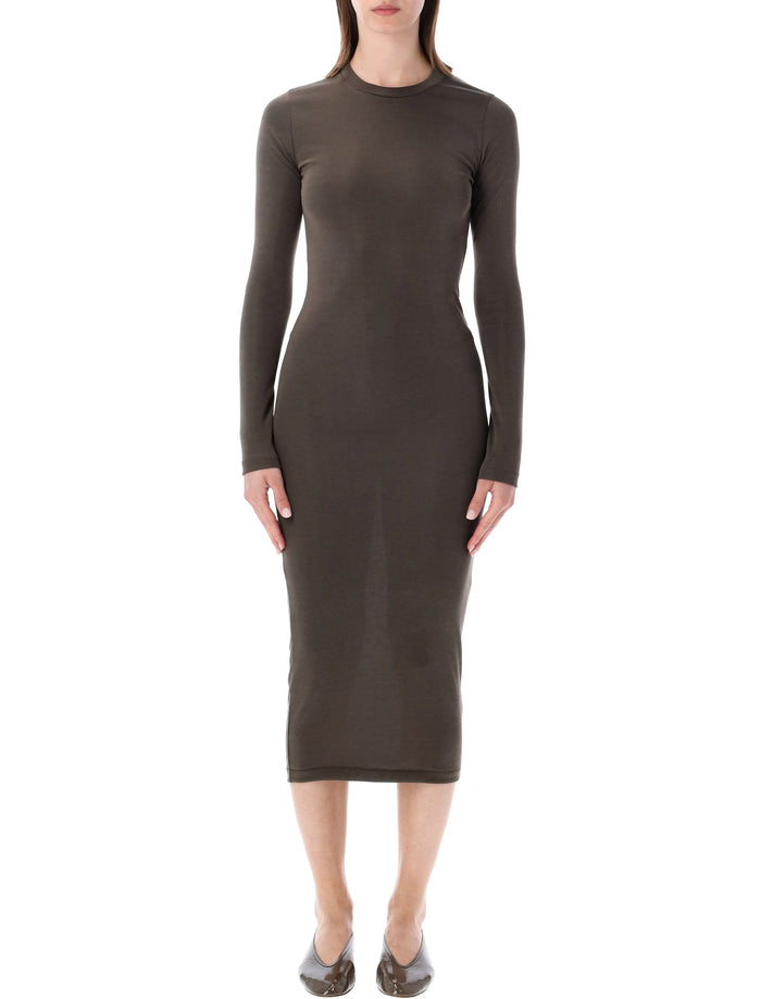 Essentials Fear Of God Fitted Long Sleeves Dress Brown Cupro