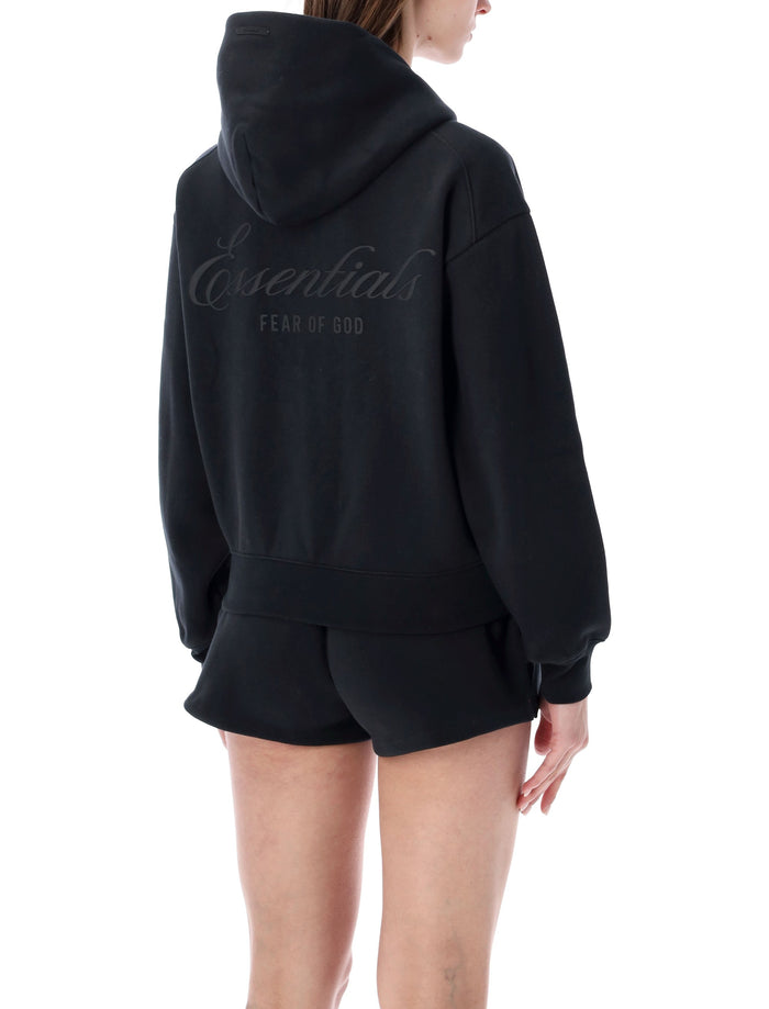 Essentials Fear Of God Black Full Zip Hoodie Vintage Cotton Sweatshirt