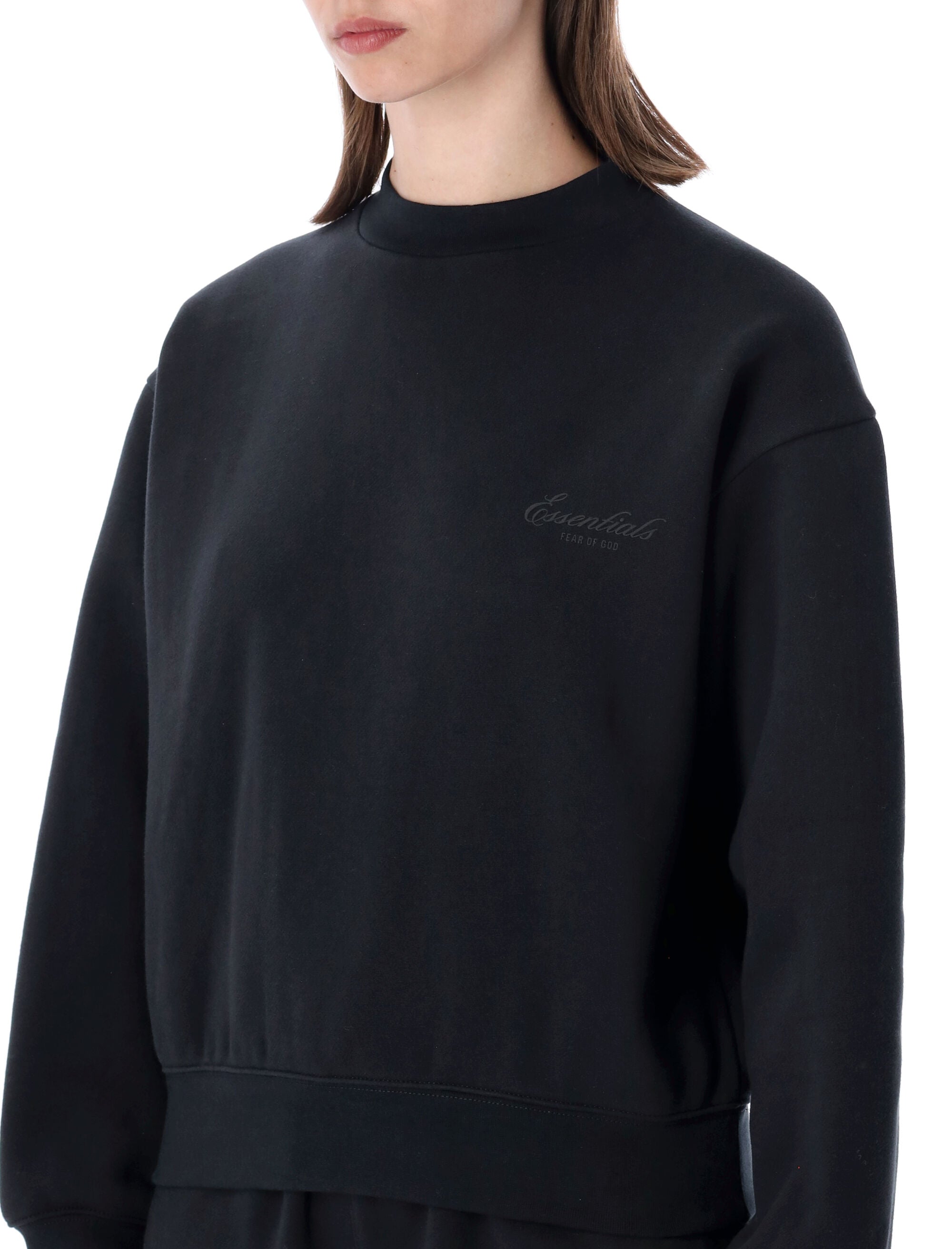 Essentials Fear Of God Black Classic Crewneck Sweatshirt Vintage Cotton