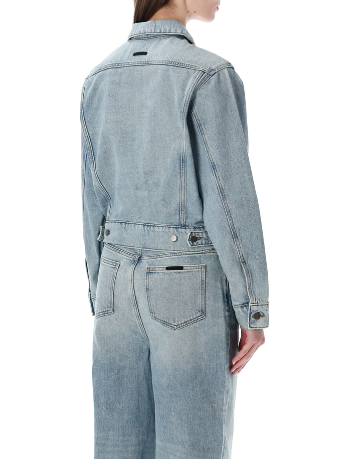 Essentials Fear Of God Denim Trucker Jacket Classic Blue Cotton