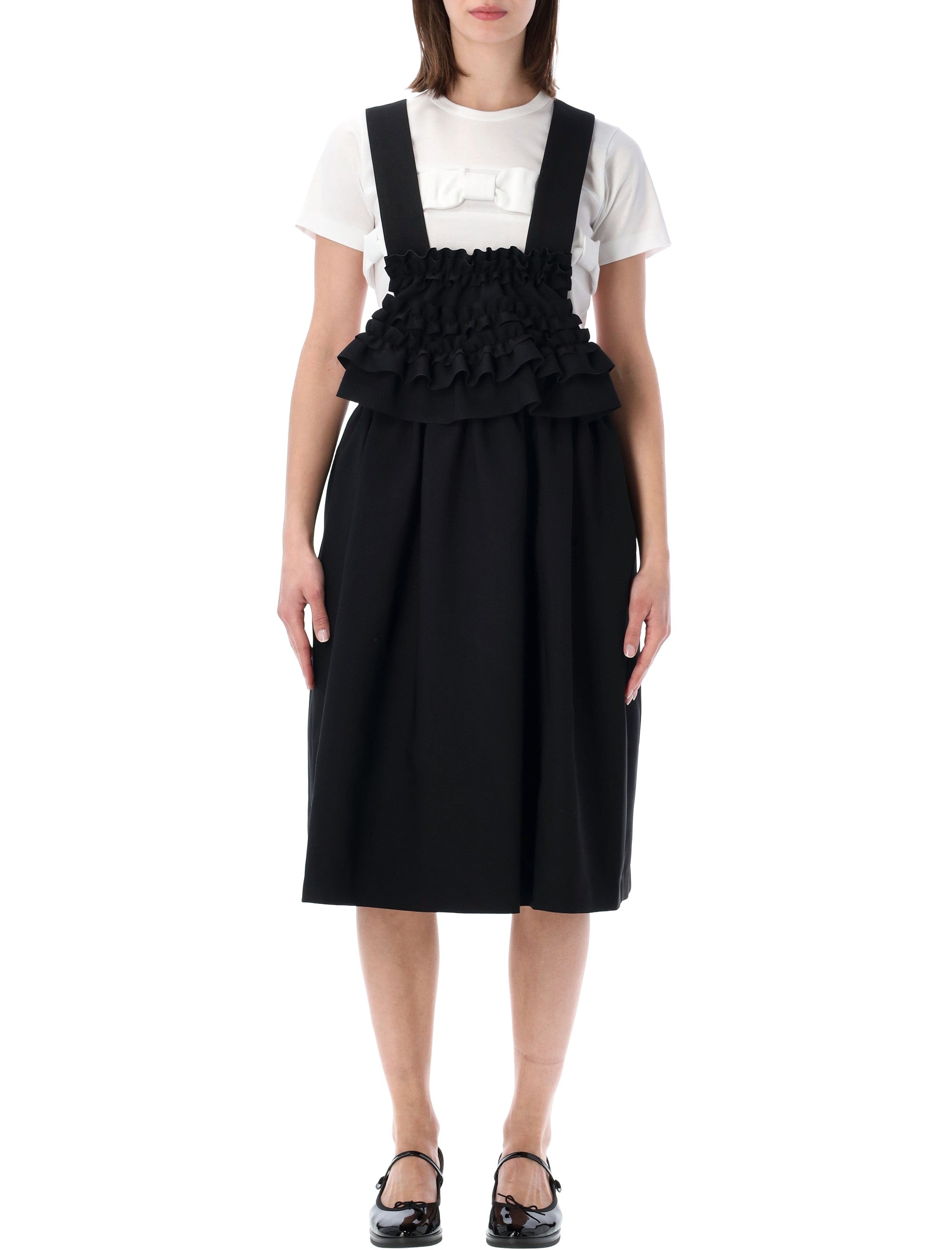Comme Des Garçons Girl Suspender Skirt Black Polyester Dress