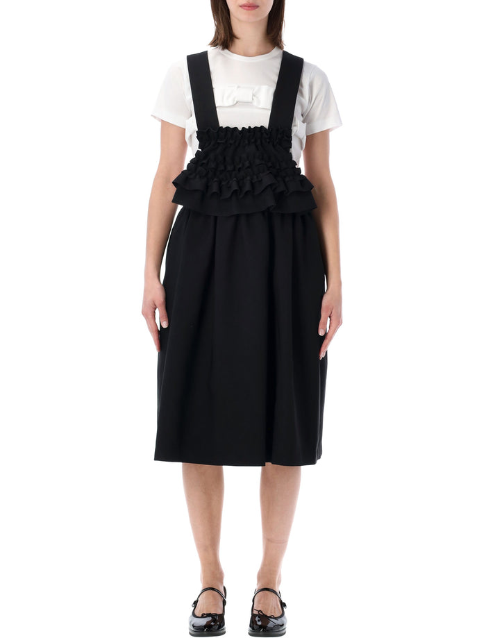 Comme Des Garçons Girl Suspender Skirt Black Polyester Dress