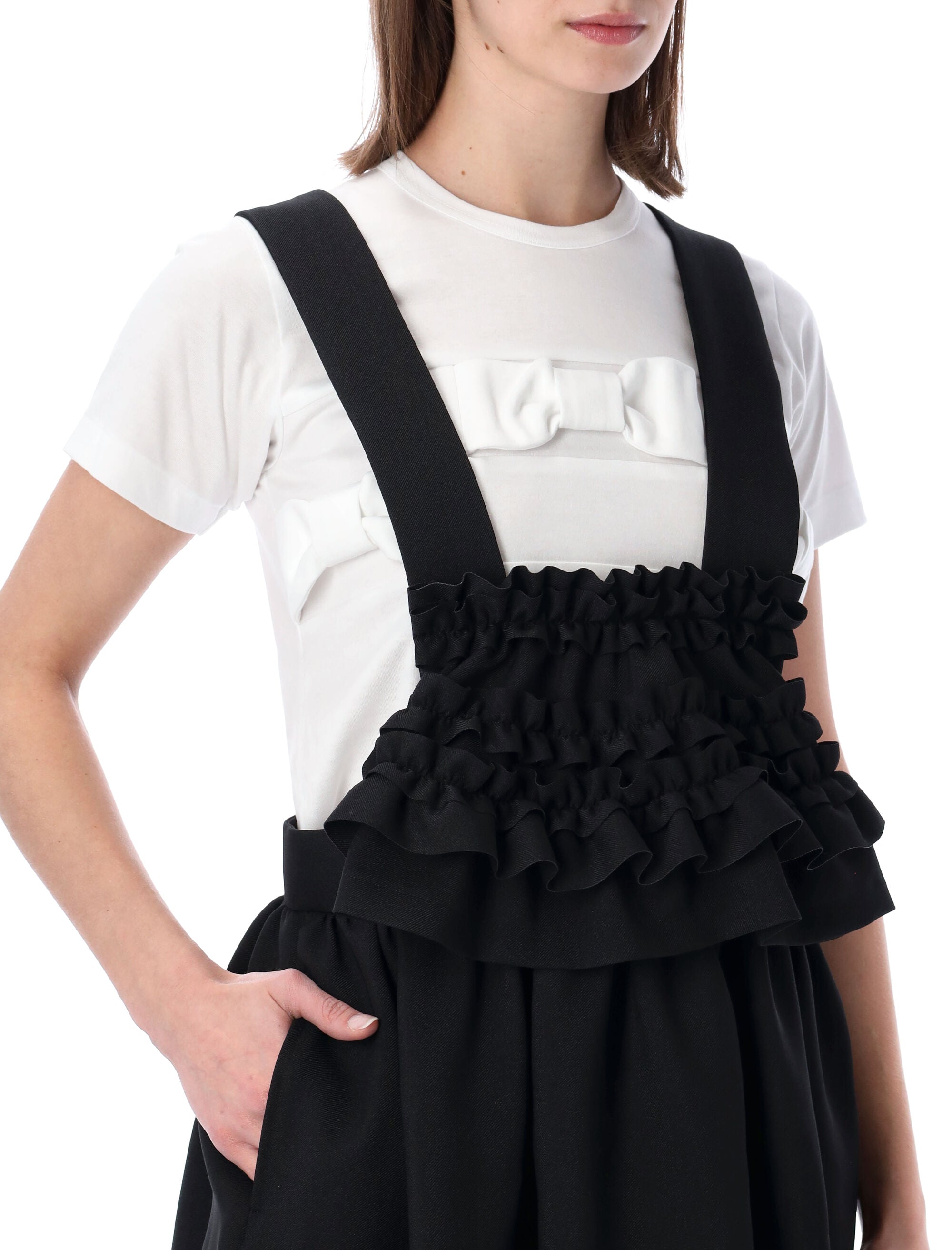 Comme Des Garçons Girl Suspender Skirt Black Polyester Dress