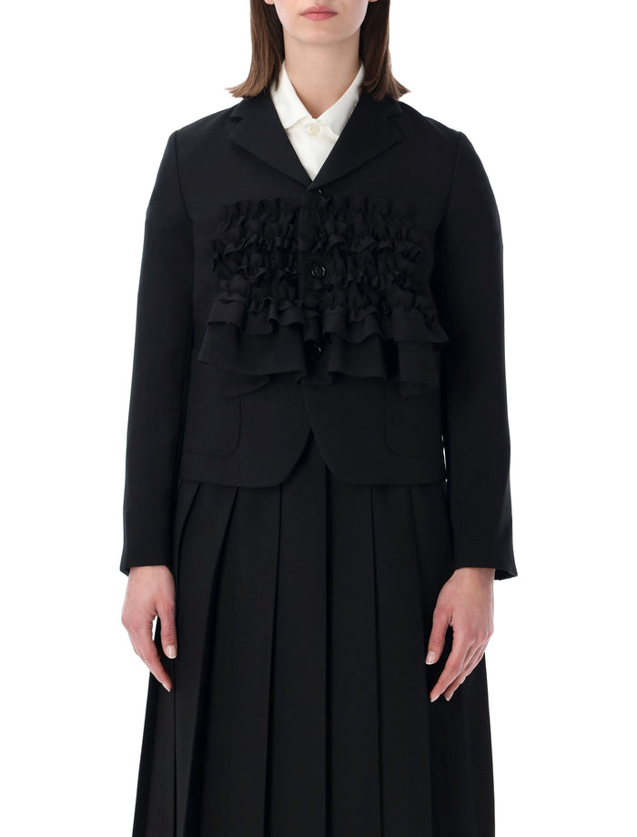 Comme Des Garçons Girl Ruffle Jacket Black Polyester Lining Blazer