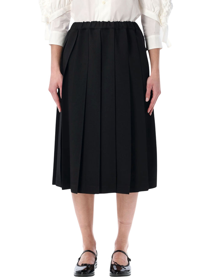 Comme Des Garçons Girl Black Pleated Midi Skirt Polyester