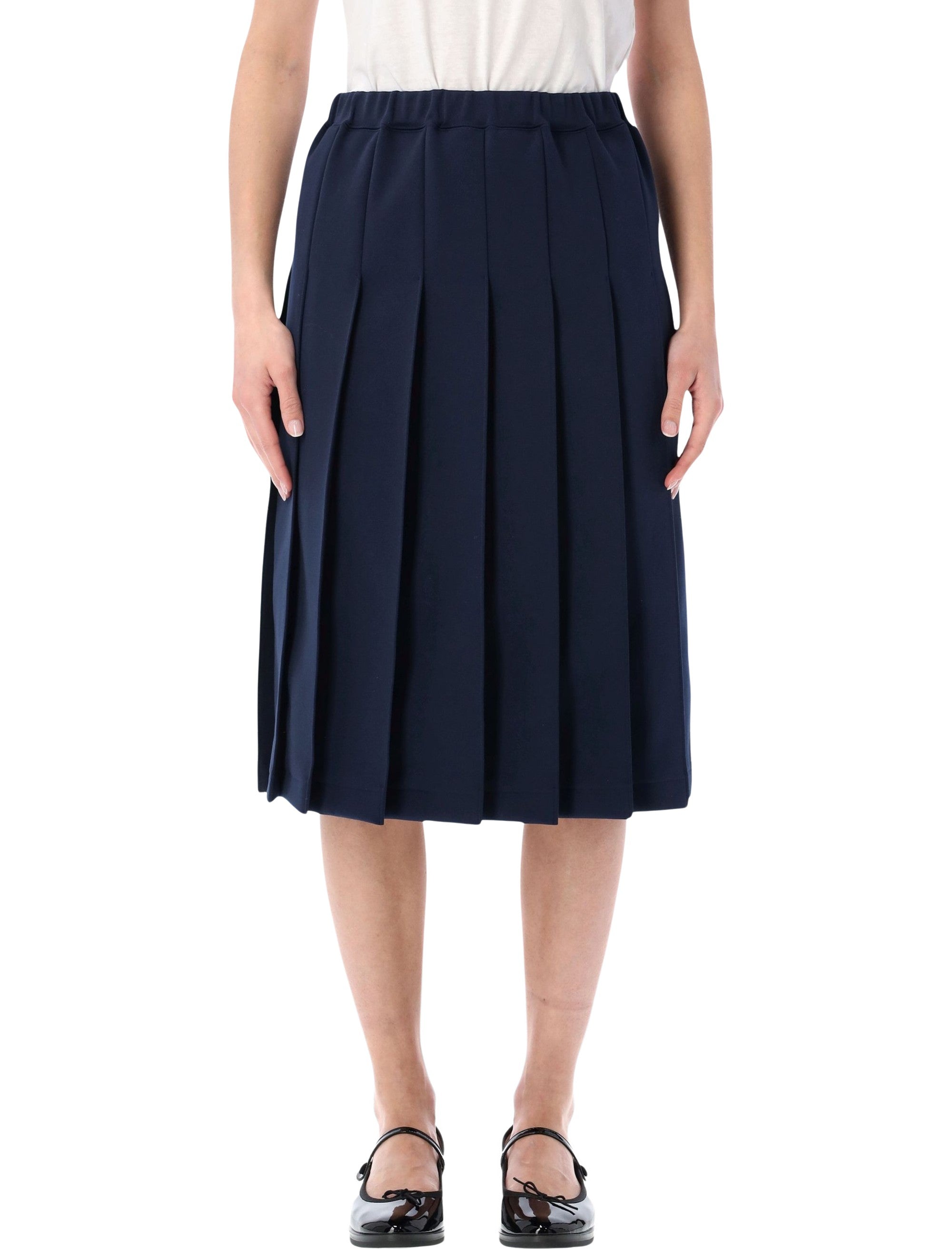 Comme Des Garçons Girl Pleated Skirt Navy Blue Polyester