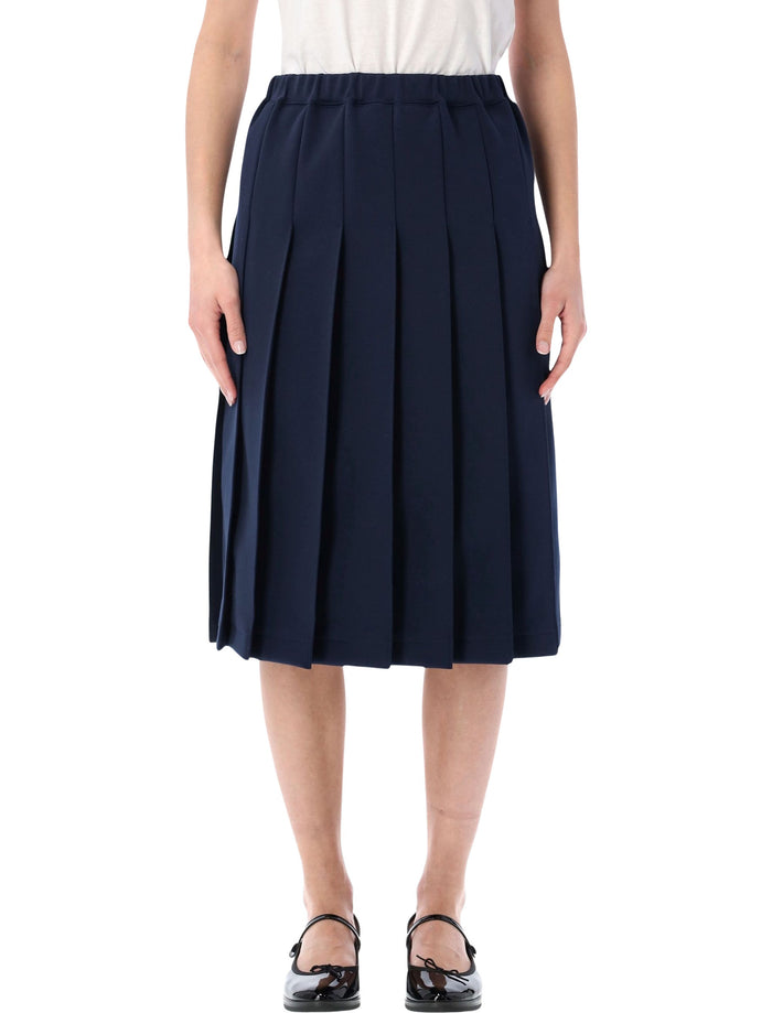 Comme Des Garçons Girl Pleated Skirt Navy Blue Polyester