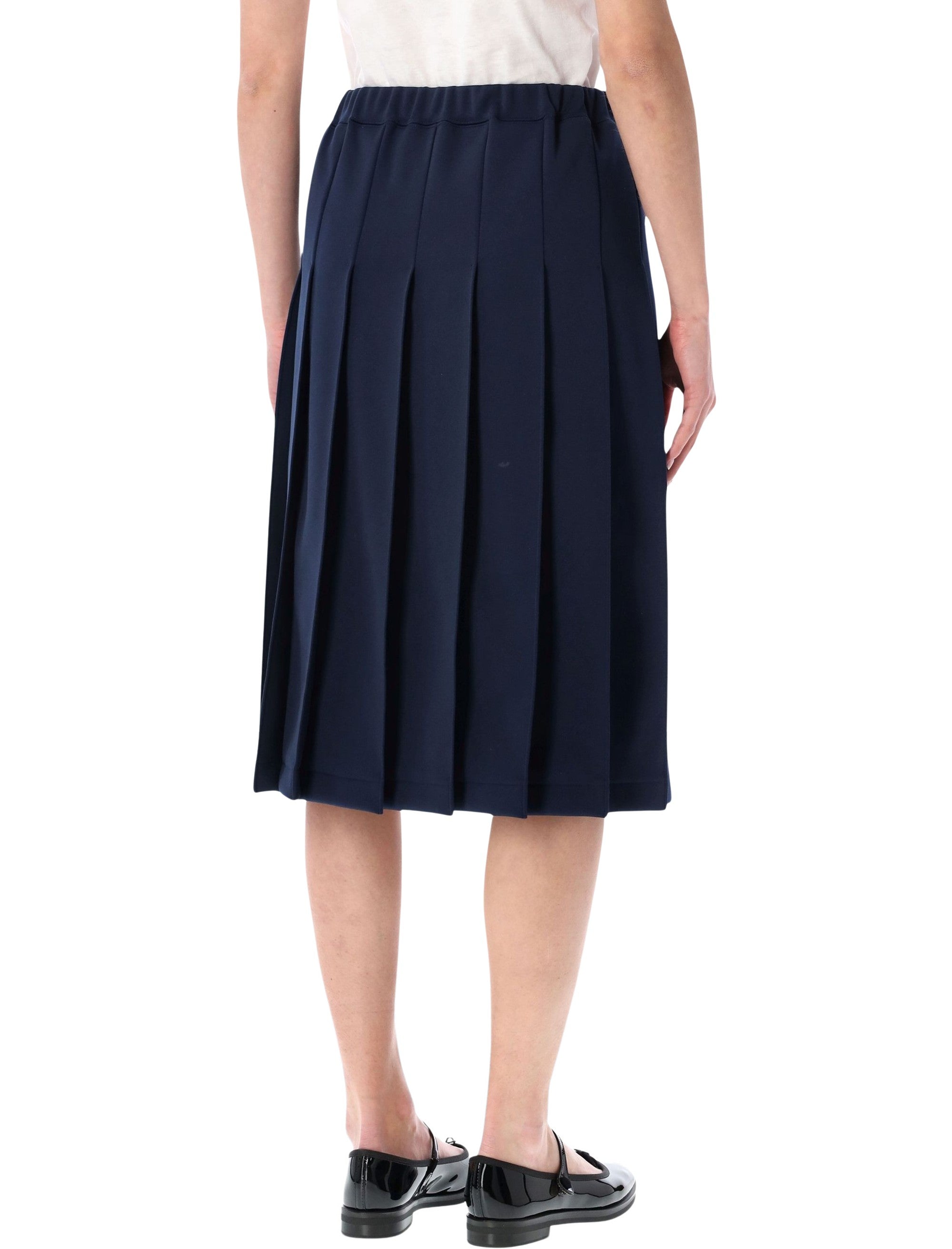 Comme Des Garçons Girl Pleated Skirt Navy Blue Polyester