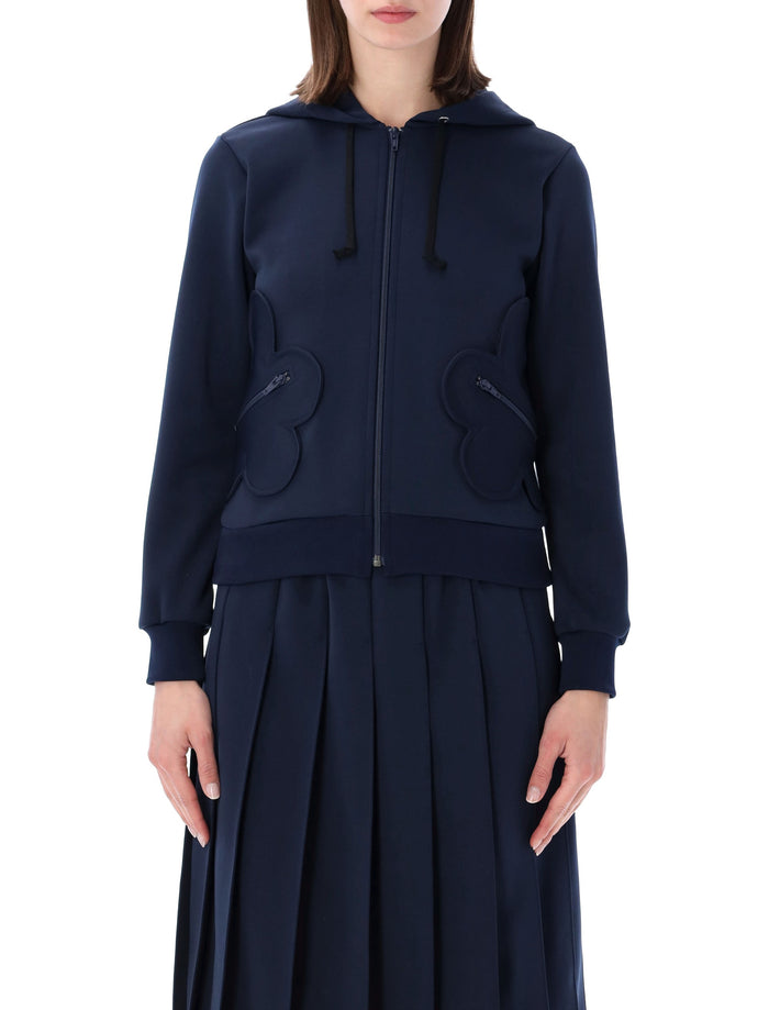 Comme Des Garçons Girl Zp Hoodie Nevy Blue Polyester Sweatshirt