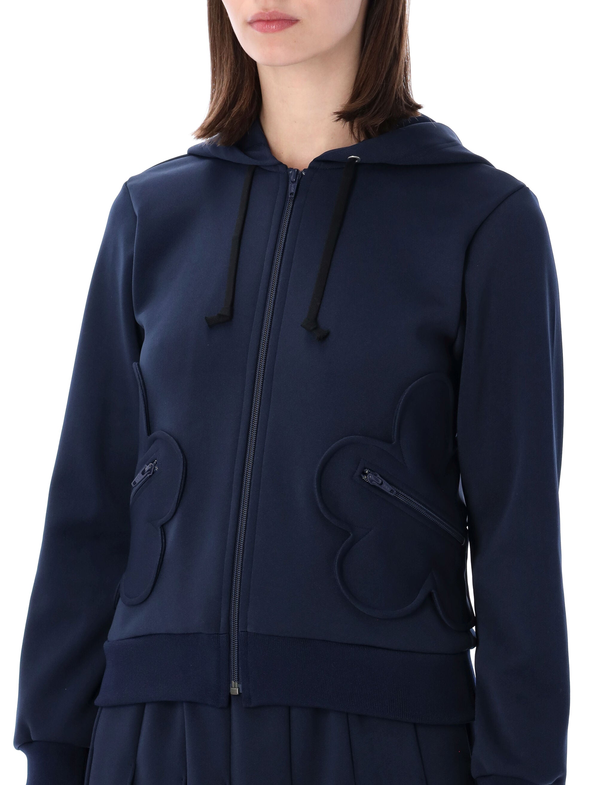 Comme Des Garçons Girl Zp Hoodie Nevy Blue Polyester Sweatshirt