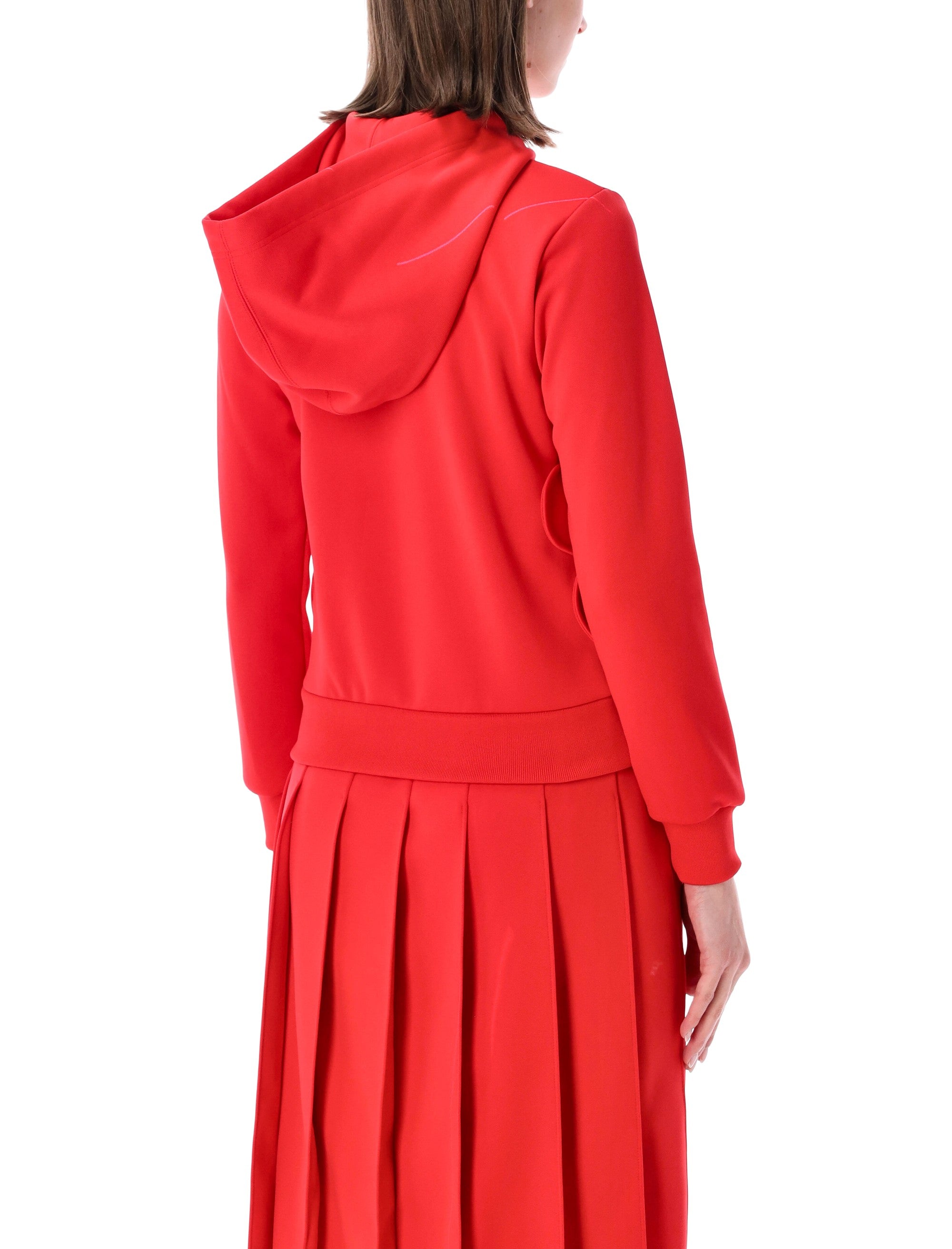 Comme Des Garçons Girl Zp Hoodie Red Polyester Sweatshirt