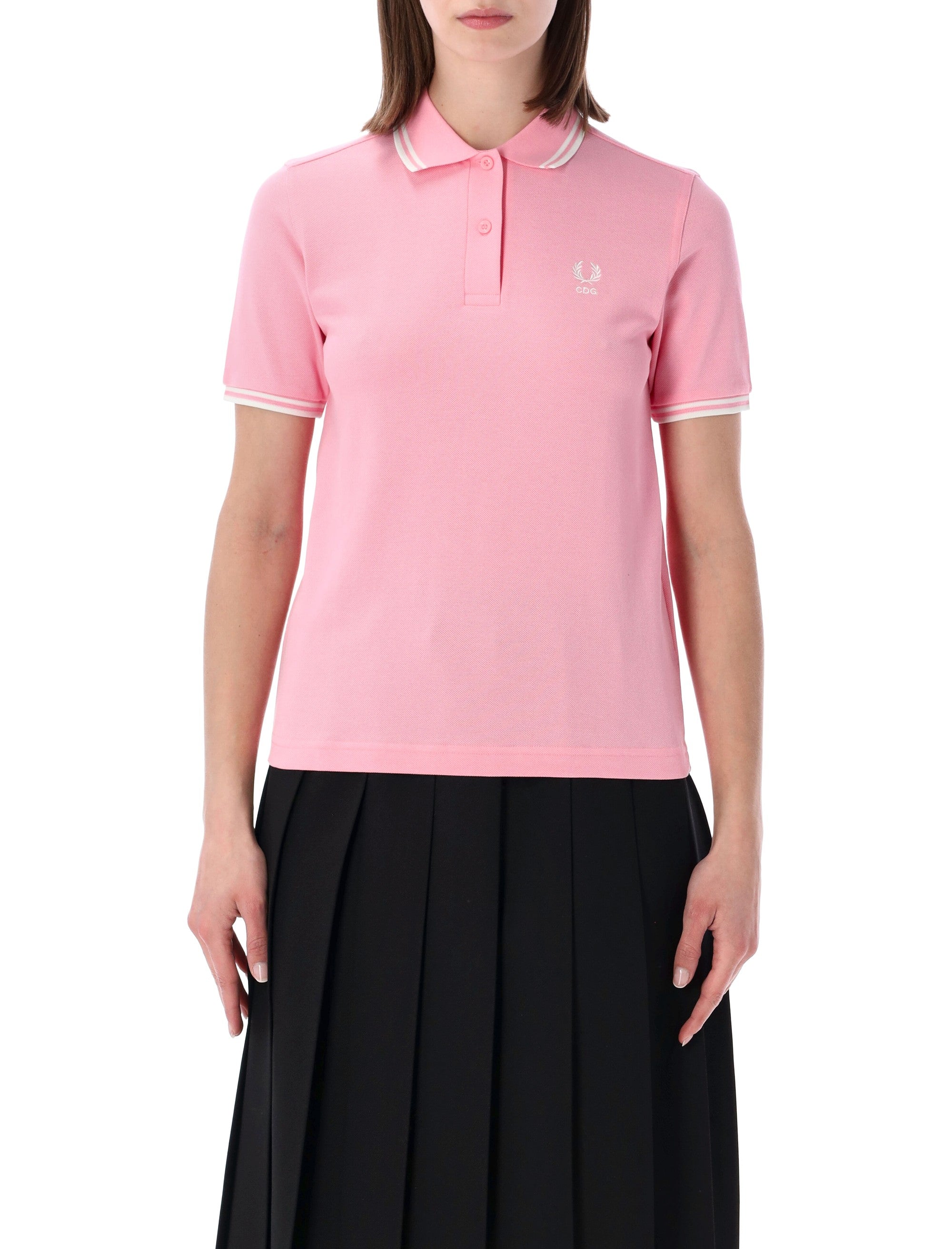 Comme Des Garçons Girl Pink Fred Perry Polo Cotton T-shirt