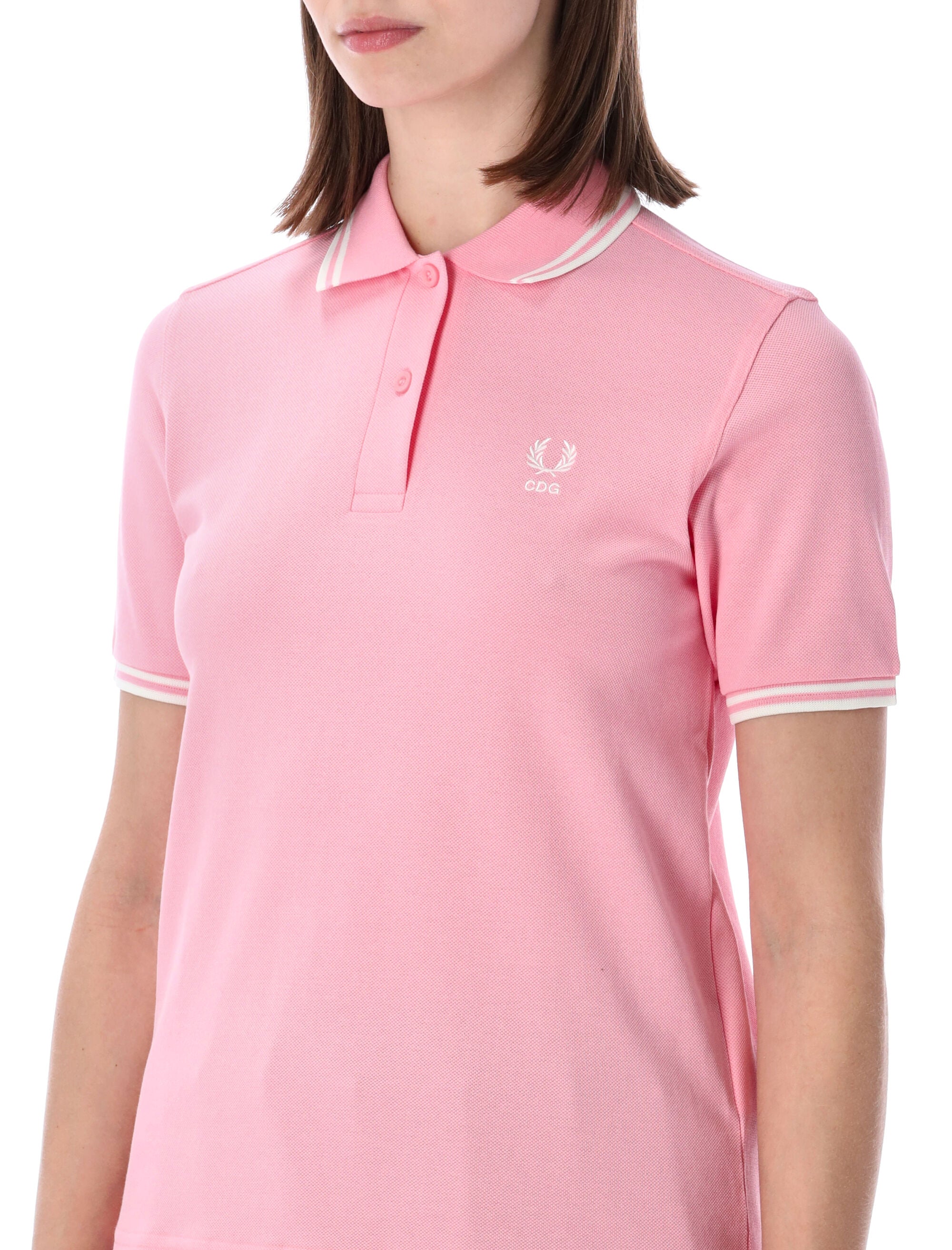 Comme Des Garçons Girl Pink Fred Perry Polo Cotton T-shirt