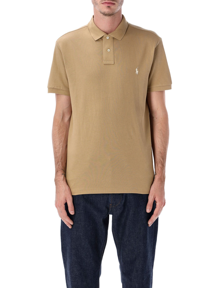 Polo Ralph Lauren Slim-Fit Cotton Piqué Shirt Cafe' Tan Tshirt
