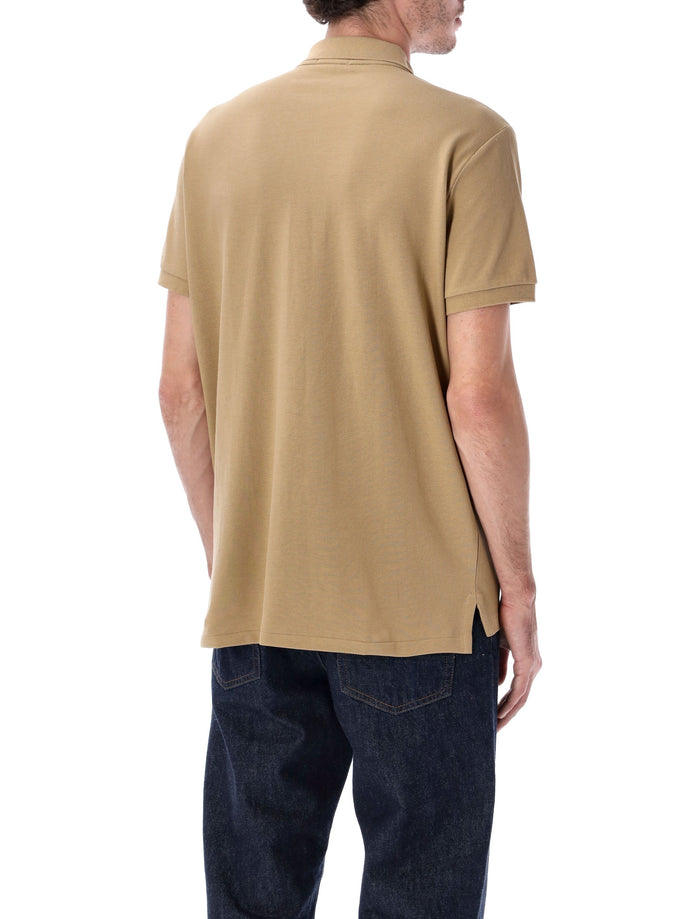 Polo Ralph Lauren Slim-Fit Cotton Piqué Shirt Cafe' Tan Tshirt