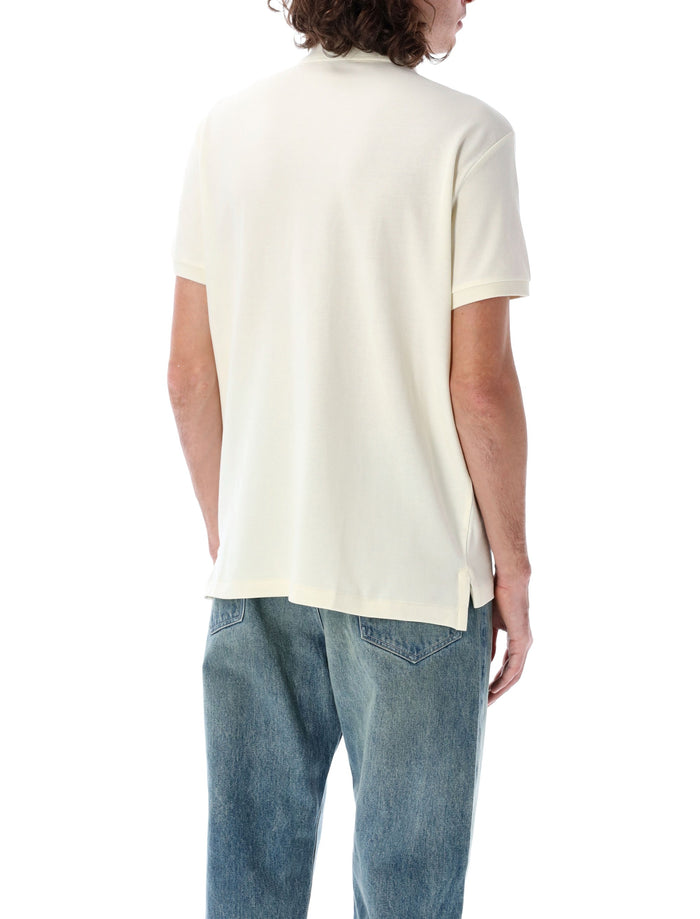Polo Ralph Lauren Slim-Fit Cotton Piqué Shirt Cream Tshirt