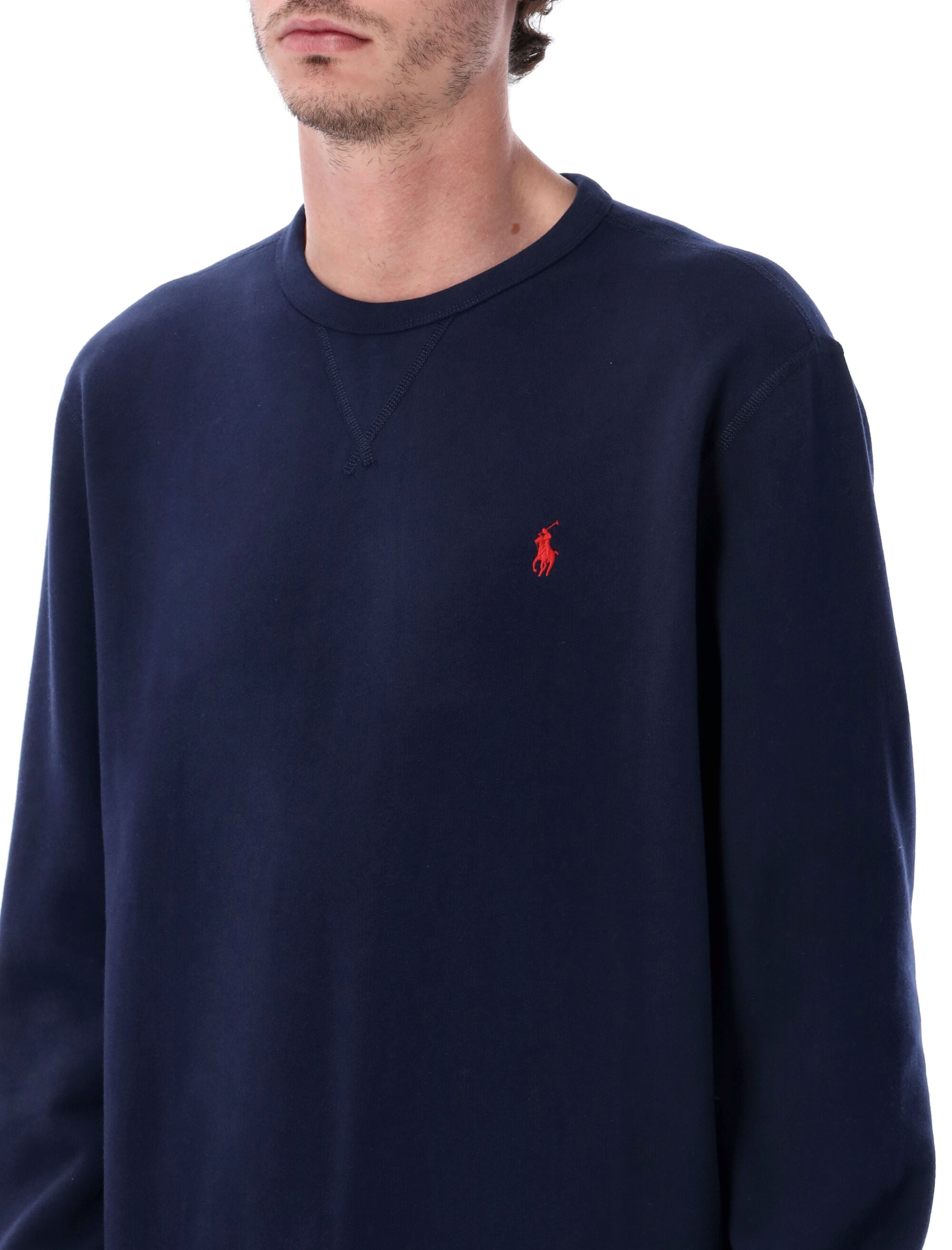 Polo Ralph Lauren Cotton-Blend Crewneck Sweatshirt Navy