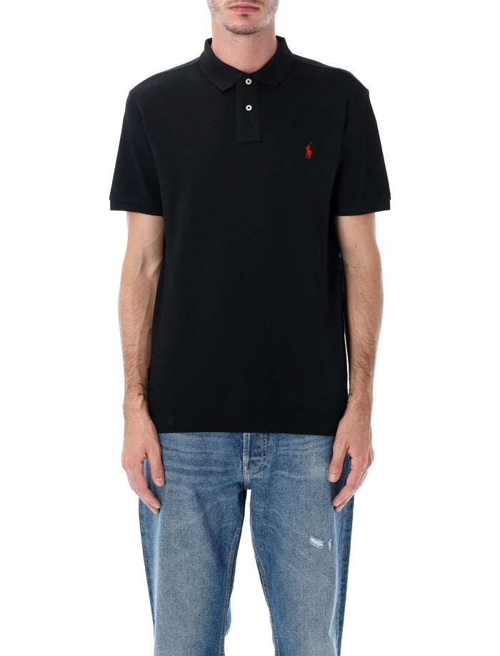 Polo Ralph Lauren Slim-Fit Cotton Piqué Shirt Black Tshirt