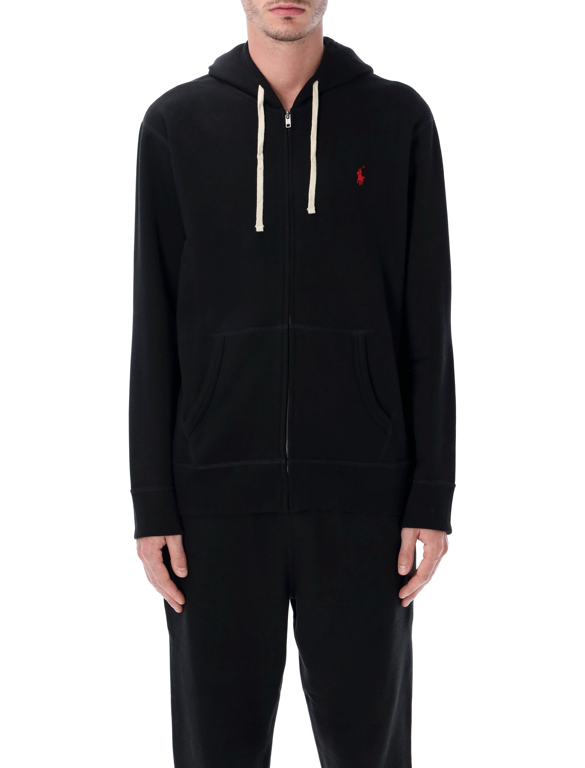 Polo Ralph Lauren Cotton-Blend Zip Hoodie Black Sweatshirt