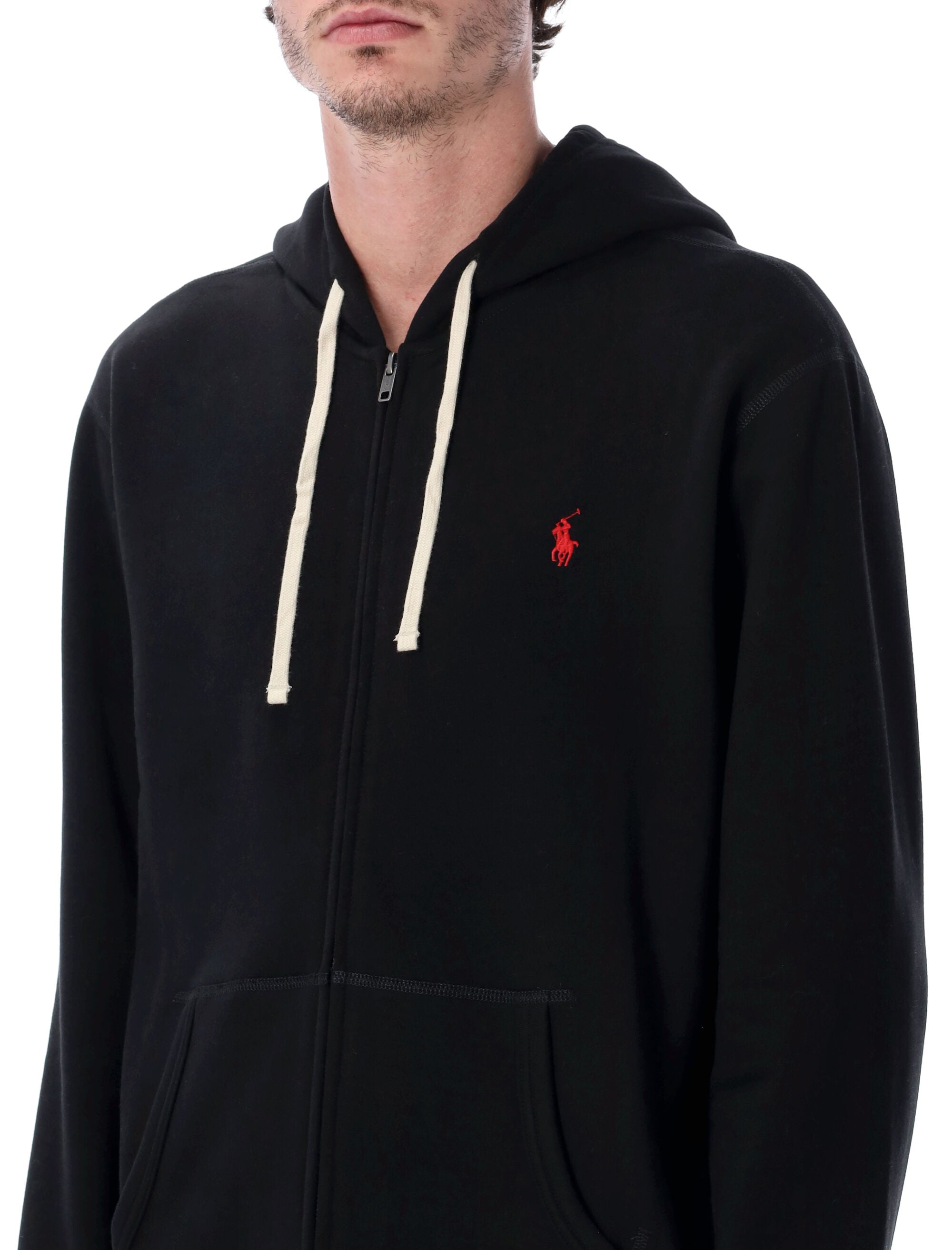 Polo Ralph Lauren Cotton-Blend Zip Hoodie Black Sweatshirt