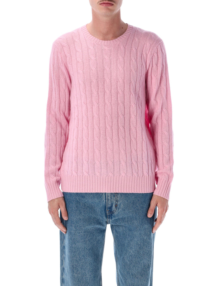 Polo Ralph Lauren Iconic Cashmere Cable Jumper Caramel Pink Sweater