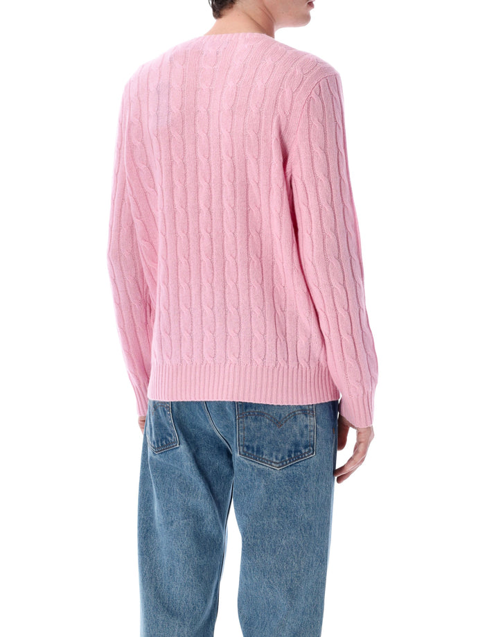 Polo Ralph Lauren Iconic Cashmere Cable Jumper Caramel Pink Sweater