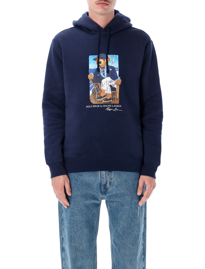 Polo Ralph Lauren Navy Blue Bear Hoodie Cotton Sweatshirt