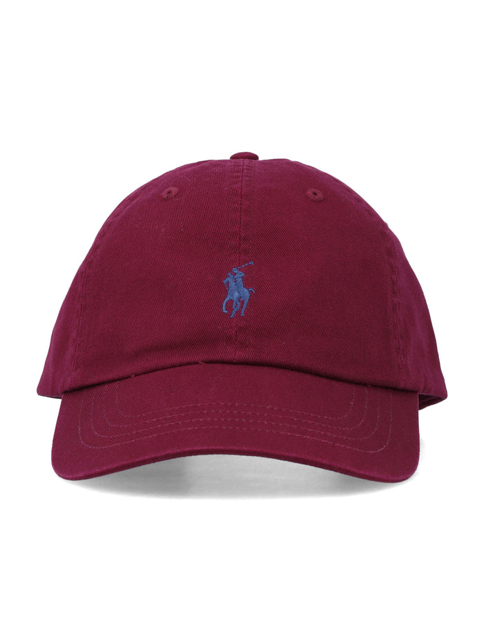 Polo Ralph Lauren Embroidered Logo Baseball Cap Wine Cotton Hat
