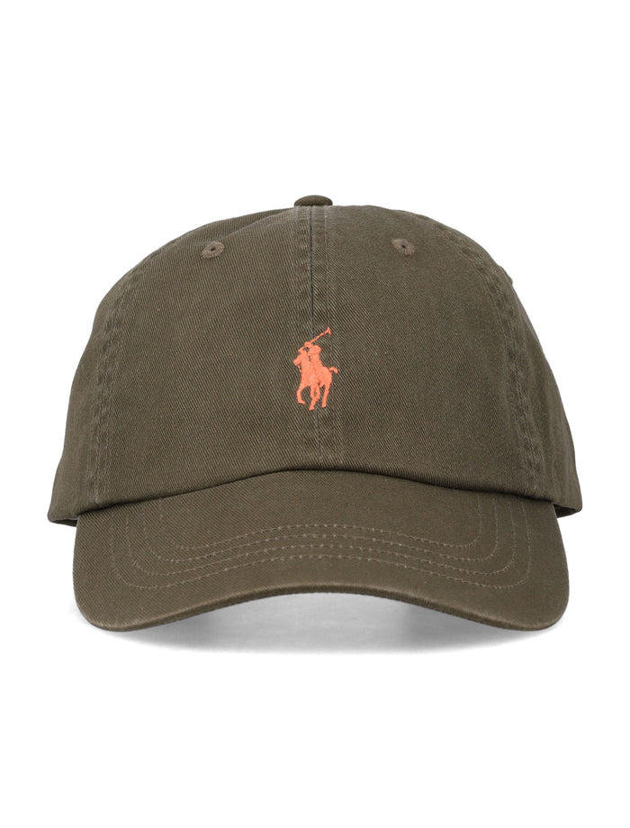 Polo Ralph Lauren Embroidered Logo Baseball Cap Olive Cotton Hat