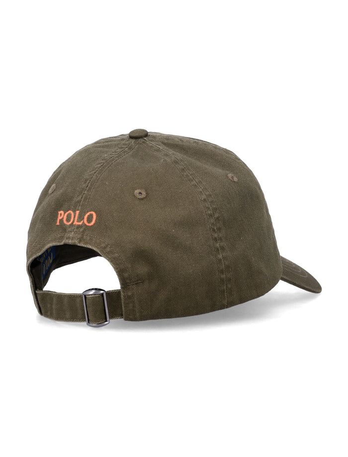 Polo Ralph Lauren Embroidered Logo Baseball Cap Olive Cotton Hat