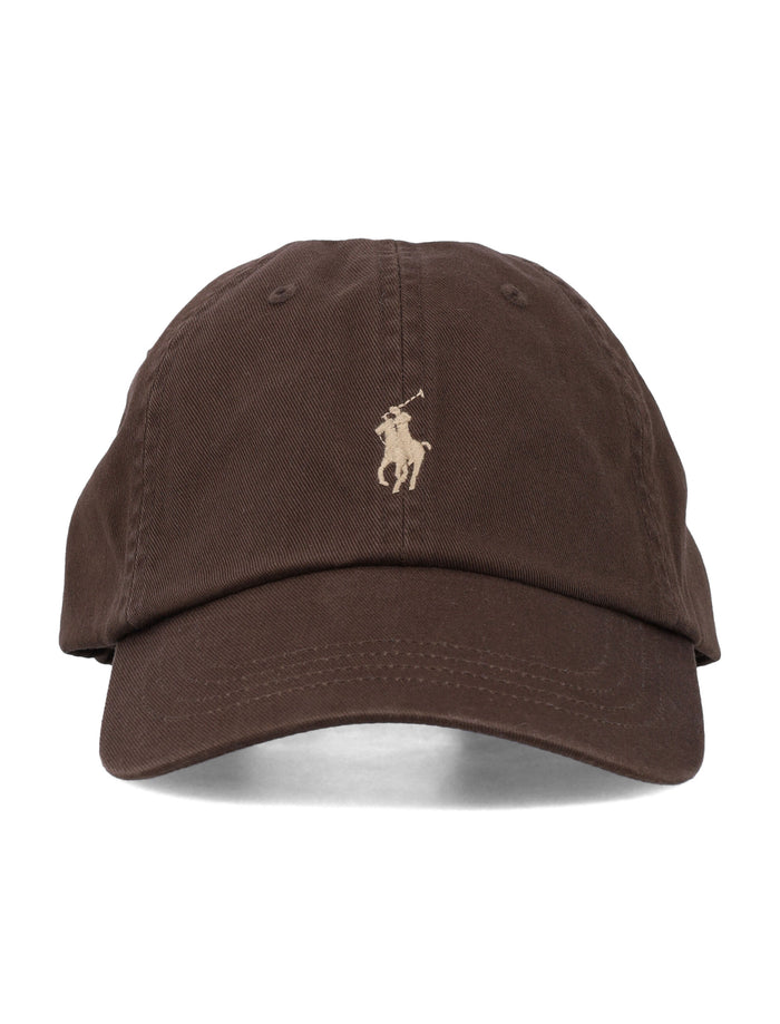 Polo Ralph Lauren Embroidered Logo Baseball Cap Brown Cotton Hat