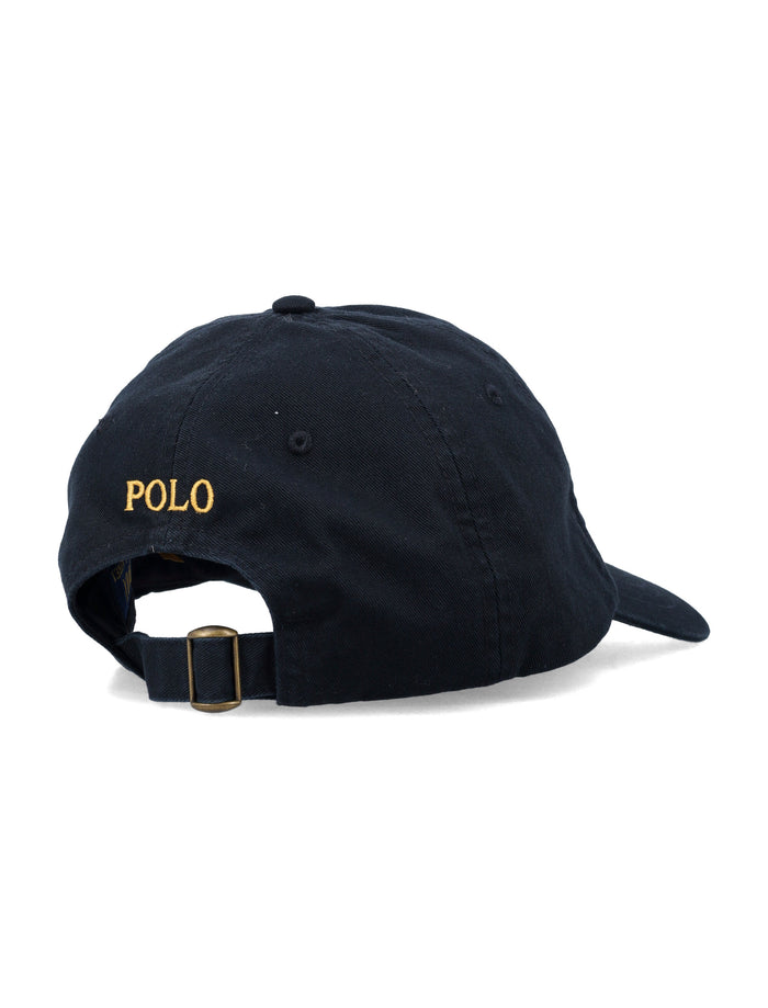 Polo Ralph Lauren Gold Logo Baseball Cap Black Cotton Hat