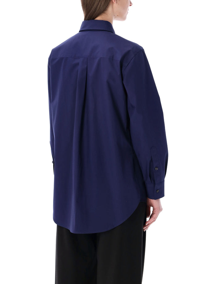 Fendi Poplin Floral Cut-Out Detail Shirt Blue Cotton