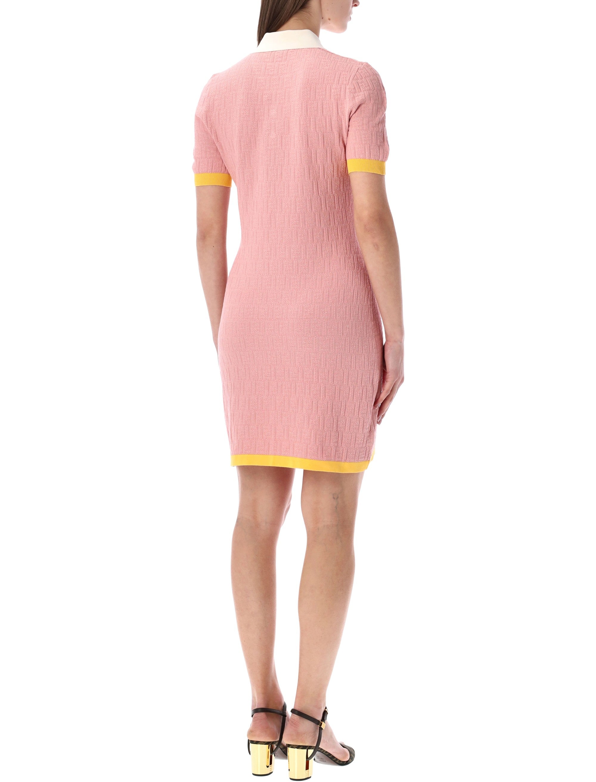 Fendi FF jacquard cotton-silk mini dress Pink