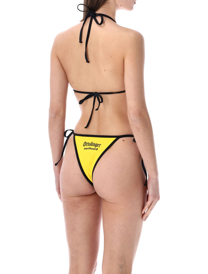 Ottolinger Logo Print Bikini Set Yellow Black Polyester