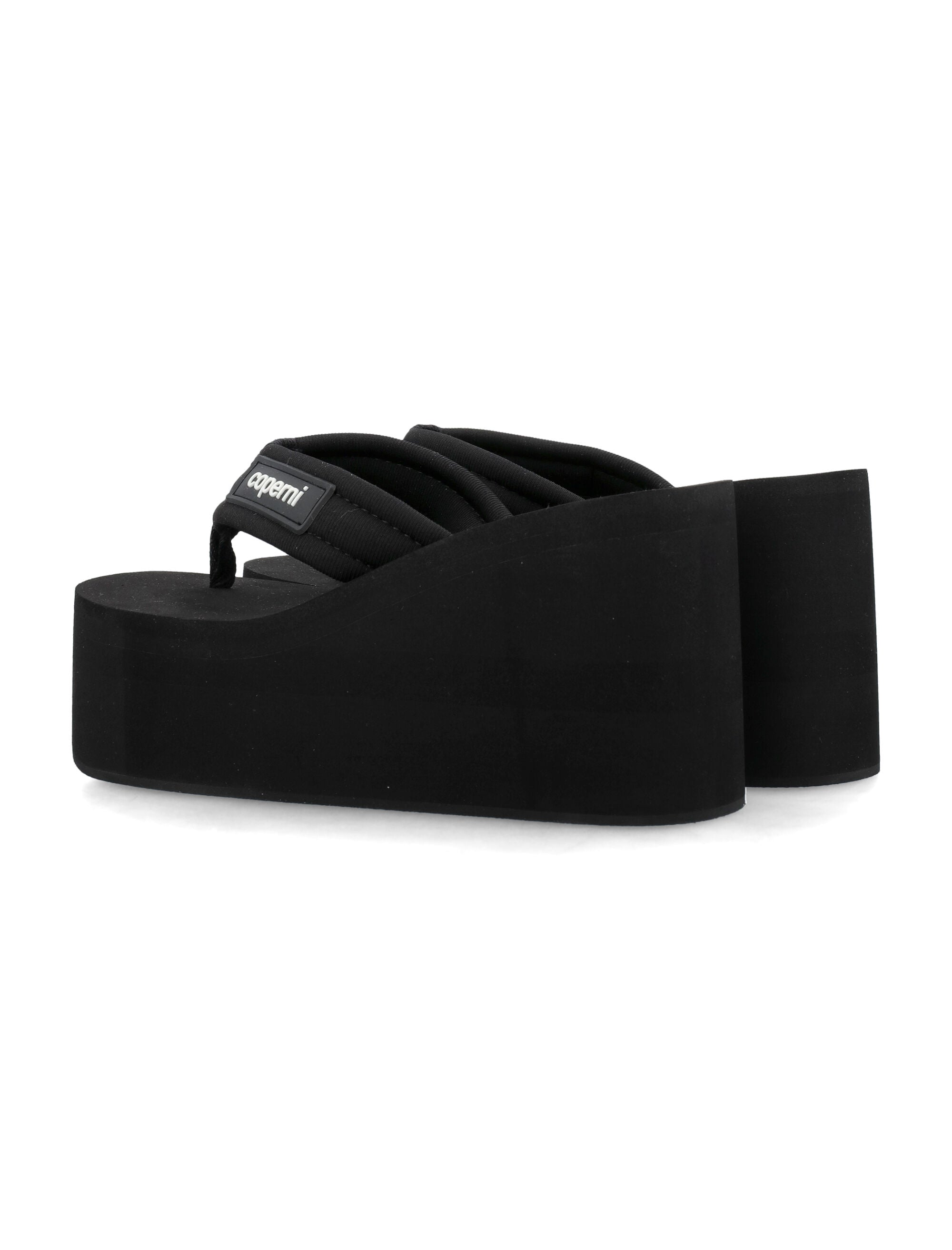 Coperni Black Wedge Sandals Neoprene