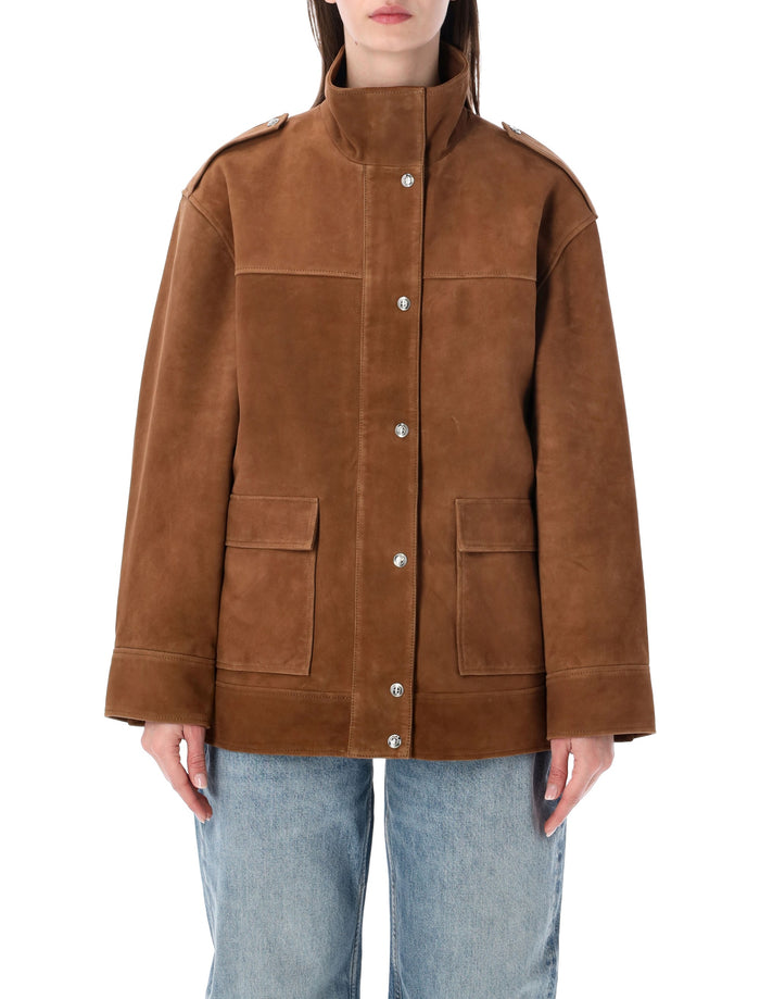 Anine Bing Roux suede jacket Tobacco Goat Leather