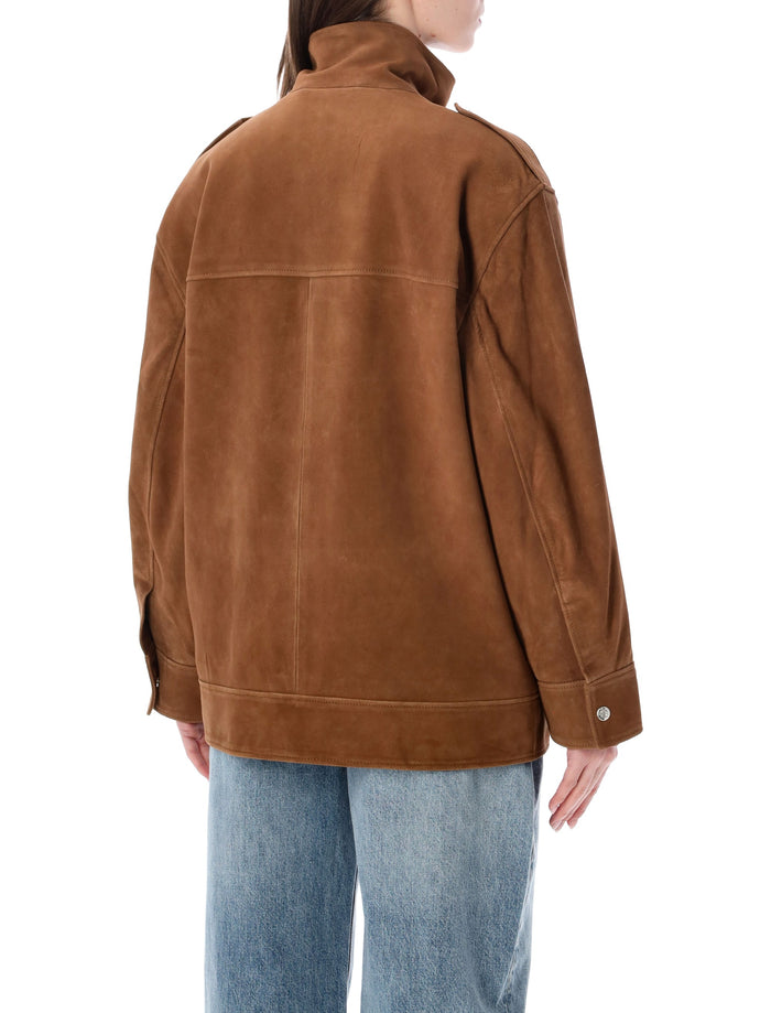 Anine Bing Roux suede jacket Tobacco Goat Leather