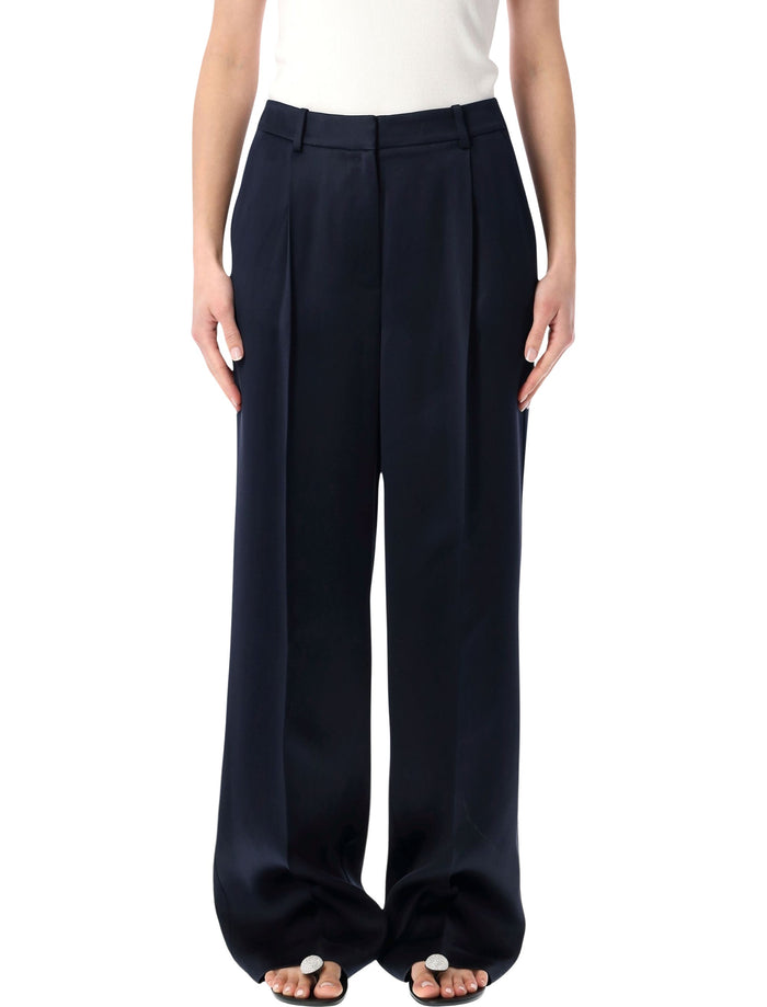 Anine Bing Trent Trousers Navy Blue Viscose